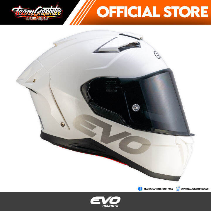 EVO XT 300 PEARL WHITE (SMOKE LENS) FULL FACE DUAL VISOR WITH FREE