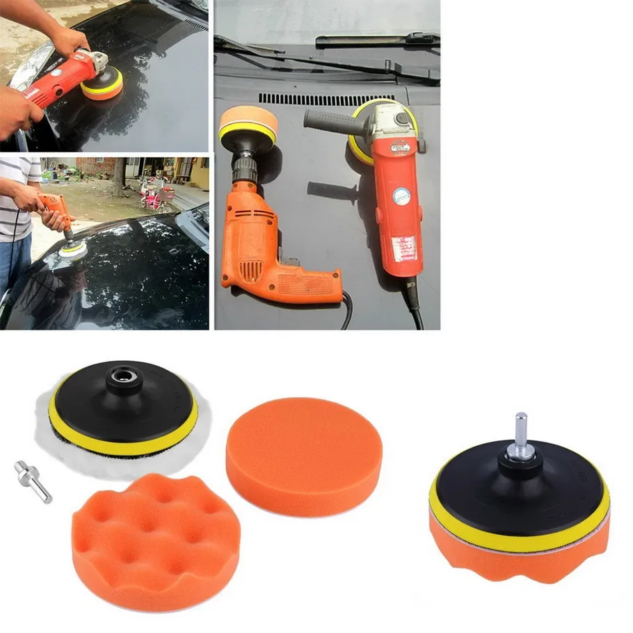 11Pcs 3 Inches Car Buffing Kit Wool Wax Sponge Polishing Wheel Drill Detail  Cleaning Self Adhesive Car Polisher Adapter