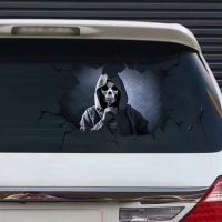 Scary Skull Decals สติกเกอร์สำหรับรถยนต์กันน้ำกระดูกโครงกระดูกหน้าต่างกันชนรถบรรทุก SUV ประตูบ้านสติ๊กเกอร์ติดผนังอุปกรณ์เสริมภายนอก-so6