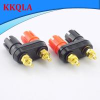 QKKQLA Banana Plug Speaker Gold Plating POST Terminal Connector Banana Socket Dual Female Banana Plug for Speaker Amplifier