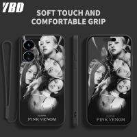 YBD เคสสำหรับ Vivo สไตล์เด็กสาวสุดเท่ Y35 Y16 Y02S ขนาด4กรัม Y02T Y02สีชมพูดำเคสโทรศัพท์เคสโทรศัพท์ขายดีมาก