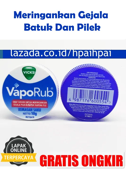 VICKS VAPORUB PELEGA HIDUNG /OBAT GOSOK/ BALSEM MERINGANKAN PILEK BATUK ...