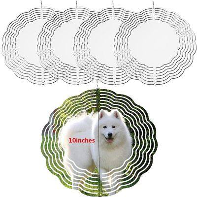 2 Pack 10 Inch Sublimation Wind Spinner Blanks,3D Aluminum Wind Spinners Kinetic Sculpture for Yard Garden Lawn Patio