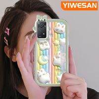 YIWESAN เคสสำหรับ Xiaomi Redmi Note 11 Pro 5G Note 11e Pro,เคสฝาครอบป้องกันเลนส์กล้องถ่ายรูปลายการ์ตูน Little Monster เคสนิ่มกันกระแทก3D น่ารักเคสมือถือกระต่ายดาวสีรุ้ง