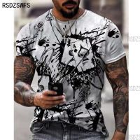 2023 Customized Fashion Horrible Skull Spades Poker T-shirt Casual Men Summer 3d-print Extra-large T-shirt Comfort Brea，Contact the seller for personalized customization