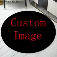 Personalized Logo Custom Round Floor Mats 3D Print Anime Cartoon Design Home Decor Carpet 150cm Dropshipping Area Rugs Mats