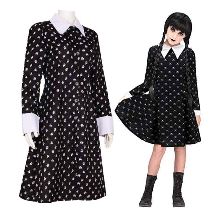 Wednesday Addams Costume for Girls Halloween Costumes Long Sleeve