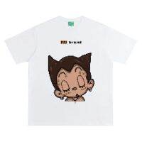 American Tide แบรนด์การ์ตูน Astro Boy พิมพ์เสื้อยืดฤดูร้อนหลวมแขนสั้นผู้ชายและผู้หญิง