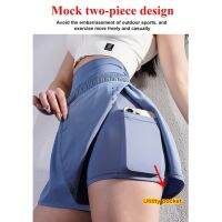 Tummy control mock two-piece sports shorts