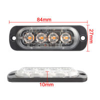 12V24V Universal ไฟเตือน Grille กระพริบ Lightbar รถบรรทุกรถ Beacon โคมไฟ Amber สีเหลืองสีขาว Traffic Strobe 4 Leds2023