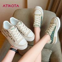 Atikota รองเท้าผ้าใบลําลอง ส้นแบน ใส่สบาย เข้ากับทุกชุด เหมาะกับการเล่นกีฬา สําหรับสตรี