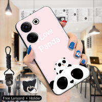 เคส PMP สำหรับ Tecno Camon 20 Camon 20 Pro Itel S23 (แหวนใส่นิ้ว + สายคล้อง) เคสนิ่มน่ารักเคส็hello Bear แพนด้าเคสเคสครอบโทรศัพท์ซิลิโคน TPU แบบนิ่มสำหรับเด็กผู้ชายเด็กผู้หญิงกันกระแทกสุดน่ารัก