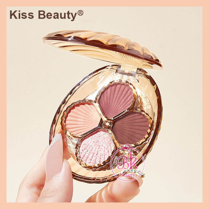 kiss-beauty-อายแชโดว์ทาเปลือกตา-nbsp-4-เฉดสี-พาเลท-อายแชโดว์-กันน้ำ-ติดทนนาน-พาเลทอายแชโดว์-อายแชโดว์เปลือกหอย