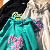 2021 New Letter Printed Hooded Oversize Lovers Fashion Plus Size Hoodies Clothes For Teen Anime Pullover Round Neck Long Sleeve