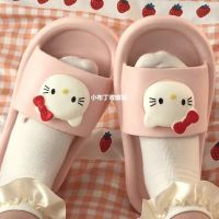 COD DSGRTYRTUTYIY Ready Stock Quick Shipment!New Style Cute Hello Kitty Pink Girl Heart Slippers Female Summer Outer Wear Soft Sole Student Dormitory Bath Anti-Slip Sandals Women