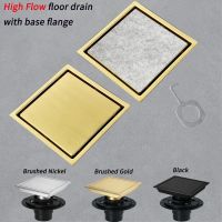 【CC】 HIDEEP Accessories Brushed nickel/Black/Brushed Gold/Stainless 150x150mm Floor Drain