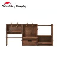 Naturehike Outdoor Multilayer Seasoning Cabinet BBQ Seasoning Box Picnic Wood Storage Basket Condiments Camping Cooking Supplies Tapestries Hangings