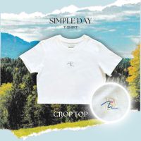 Smogday Simple day T-shirt Crop Top Cotton 100% ปักลาย Logo