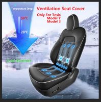 【LZ】 Car Ventilated Cooling Seat Cushion for Tesla Model Y 3 Full Surround Covered 10 Fans Ventilation Breath Seat Cover For One Seat