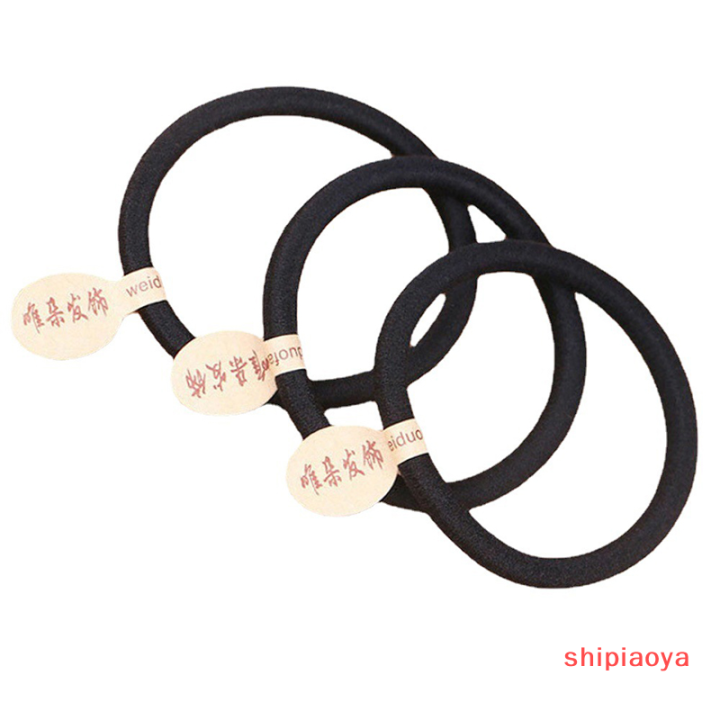 shipiaoya-10ชิ้นแบบเรียบง่ายยางรัดยืดหยุ่นสูงเครื่องประดับผมยางรัดแบบหนาสีดำไร้รอยต่อยางรัดผมยางรัดผมสำหรับผู้ใหญ่