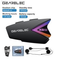 ♙┋✖ GEARELEC X3 Motorcycle Helmet Headset Wireless Bluetooth Earphones IP65 Waterproof Noise Reduction Supports Hands Free Call