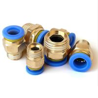 PC pneumatic quick connector trachea quick plug 1/4" 1/2" 1/8" 3/8" external thread PU trachea hose connector 4 6 8 10 12 14mm Pipe Fittings Accessori