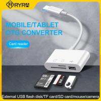 Hyra 3 In 1 Type-C TF SD Memory อะแดปเตอร์เครื่องอ่านบัตร OTG สำหรับ Pro สำหรับเครื่องอ่านการ์ด Type C ไมโคร USB