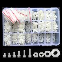 M2 M2.5 M3 M4 M5 M6 White Nylon Screw Nut Set Metric Threaded Plastic Phillips Pan Head Cross Round Bolt Plastic Insulated Screw Nails Screws Fastener