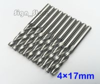 10pcs 4MM X17MM คาร์ไบด์ CNC Double Two Flute Spiral Bits CEL 17mm milling cutter router bits สําหรับการแกะสลักเครื่อง CNC