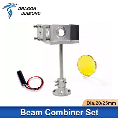 Beam Combiner Set 20mm/25mm ZnSe Laser Beam Combiner+Mirror Mount+ Laser Red Pointer 5V for Laser Engraver