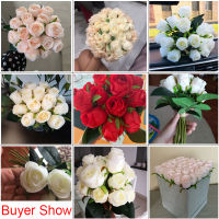【Cw】18pcslot Rose Artificial Flowers Wedding Bouquet Silk Rose Flower for Home Party Decoration Fake Christmas Flowers Others