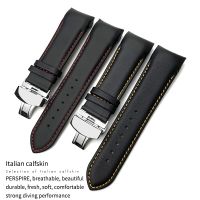 22mm 23mm 24mm Curved End Genuine Leather Watchband fit for Tissot T035617 Cowhide Watch Strap Butterfly Clasp Bracelets Menby Hs2023