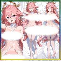 Anime Genshin ผลกระทบ Yae Miko ปลอกหมอน Dakimakura พีชสกิน 2Way Jananese การ์ตูนปลอกหมอน