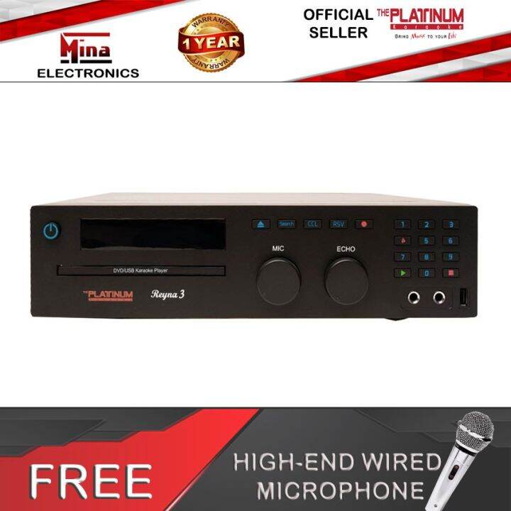 ♤The Platinum Reyna 3 DVD Karaoke Player w Free Mic♩ Lazada PH