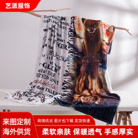 Spot parcel post Lion Series Four Seasons Universal Flannel Blanket Warm Breathable Air Conditioning Blanket Digital Printing Square Gift Blanket