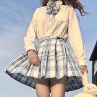 【CW】New Women Pleated Skirts Japanese School Uniform High Waist Cute Mini Plaid Skirt 2022 Summer JK Uniform Students Clothes.ซื้อทันทีเพิ่มลงในรถเข็น