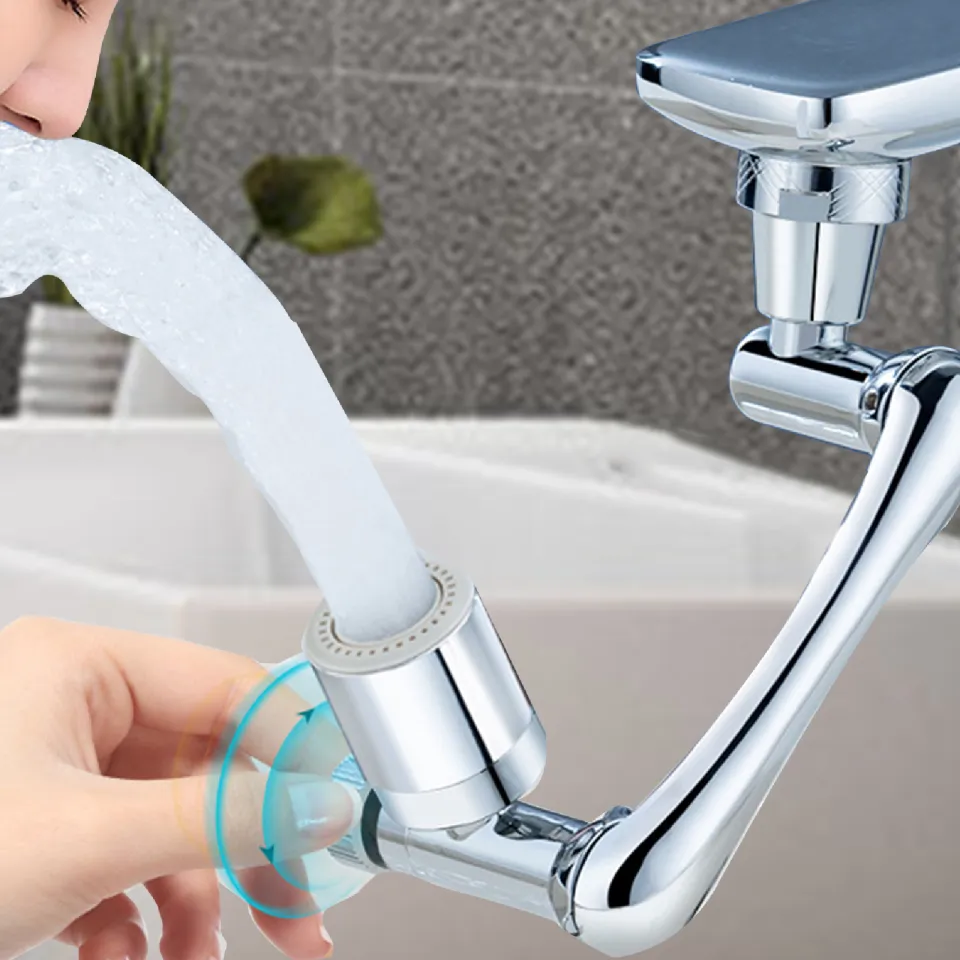 High Quality】1440 ° Rotary Multi-Function Expansion Valve, YRAKOZIN Filter  Accessory Faucet, 1080 ° Foam Faucet, Kitchen Double Water Outlet Silver