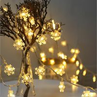 （roast chicken）3M 20LED/6M 40LED ไฟสายแบบเทพนิยาย Snowflake รูปร่างตกแต่งคริสมาสต์ในสวนกลางแจ้ง USB สีสันสดใส Night โคมไฟ5051