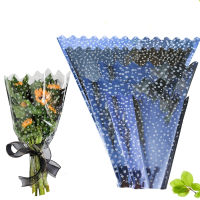 50pcs Flower Wrapping Paper Silver Single nch Bag OPP Waterproof Cellophane Fresh Bouquet Packaging Florist Decoration