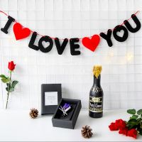 I love you bunting non woven blaqi garland flowers Valentine s Day confession proposal scene wedding party layout banner brace