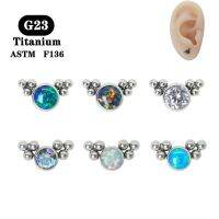 [HOT ZUQIOULZHJWG 517] 1ชิ้น F136ไทเทเนียมหูเจาะ S Tud E Arings สกรูกลับรอบโอปอลน่ารัก Tragus เครื่องประดับแฟชั่นสำหรับผู้หญิง2022 F Unky Punky สาว