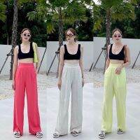 FEMIE LINEN TROUSERS?(490฿ฟรีส่ง) กางเกงขายาวผ้าลินิน เอวสูงสม็อค ขากระบอก ทรงสวย ผ้าดี ได้ฟีลบีชลุคสุด งานป้ายT.HOUSE