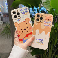 เคสนิ่มสำหรับ IPhone 11 12 13 Pro Max,เคสหลังลายการ์ตูนน่ารักหมีพูห์และผึ้งสำหรับ IPhone XR XS Max เคส7 8 Plus เคสโทรศัพท์มือถือคู่สำหรับเด็กผู้ชายเด็กผู้หญิง