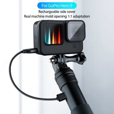IRCTBV ที่ครอบแบตเตอรี่ Vlog แบบพลาสติกฝาครอบด้านข้างแบบชาร์จไฟได้สำหรับ GoPro 9/10กล้องแอคชั่นแคมเมรา