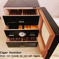 Wooden Cigare 3 or 4 Layer Drawers Case Cigar1 Storage Box Ciggar Cabinet Cedar Wood Lined Humidor Humidifier Hygrometer Set Smking Tools