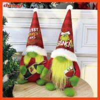 DANGL ผ้าผ้าทอ การตกแต่งคริสต์มาส GNOME elves ผมสีเขียว พวกโนมส์ไร้ใบหน้า ตุ๊กตาผ้า GNOME ของขวัญสำหรับเด็ก ตุ๊กตาผ้าไร้หน้า อุปกรณ์ปาร์ตี้ปาร์ตี้