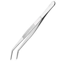 2X Stainless Steel Precision Kitchen Culinary Tweezer Tongs Long Tweezers Metal Tongs Chef Tweezers