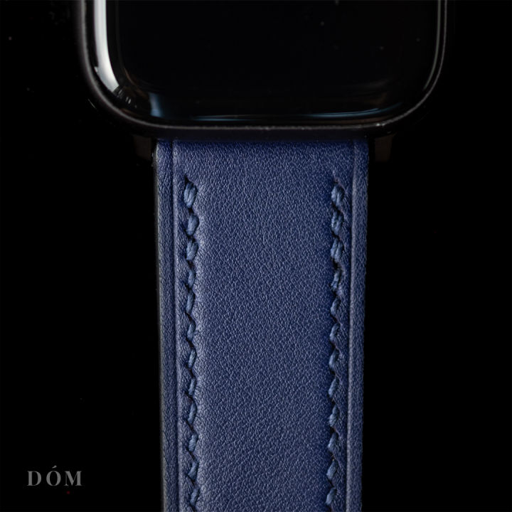 สายนาฬิกา-apple-watch-dom-type-01-deep-blue-สายนาฬิกาหนังแท้-italian-fine-grain-สายแอปเปิ้ลวอชหนังแท้