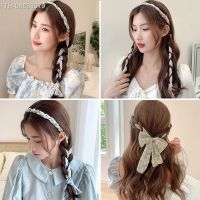 ❦ Elegant Pearl Hair Bands for Woman Fashion Long Ribbon Bow Girls Head Bands Pearl Braid Headbands Women Accessories scrunchie