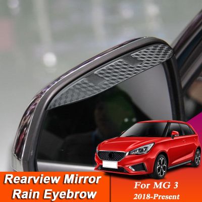 【CW】 2PCS Car-styling 3 2018-Present Carbon Rearview Mirror Eyebrow Shield Anti-rain Cover External Accessory